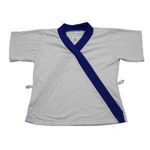 Studio Designs Shirt Womens L White Short Sleeve V Neck Wrap Design Outwear